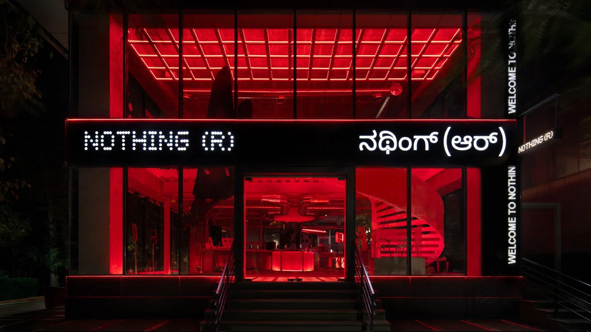 A photo of the Nothing Store Bengaluru during the night. A photo of the Nothing Store Bengaluru during the night.