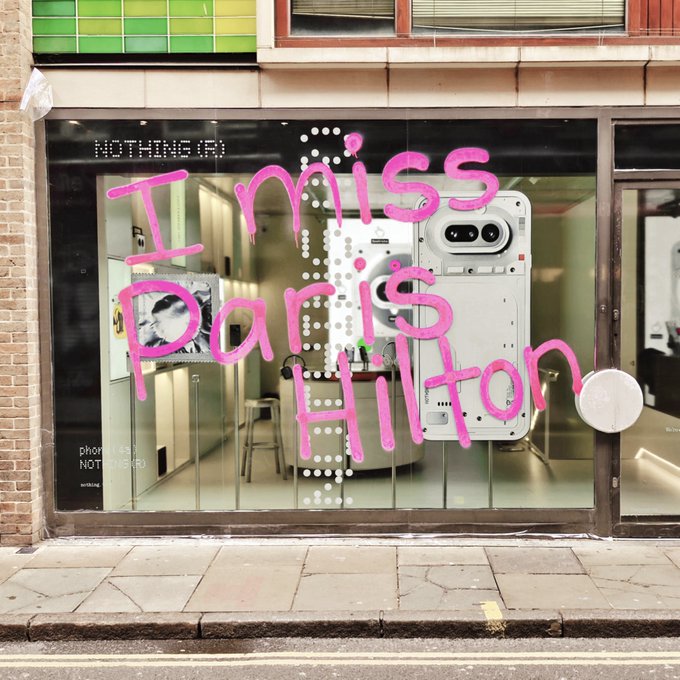  The Nothing Store Soho graffitied as part of the Phone (4a) Series marketing campaign. Source: [[https://x.com/nothing/status/2026251226703073362|@nothing on X]]