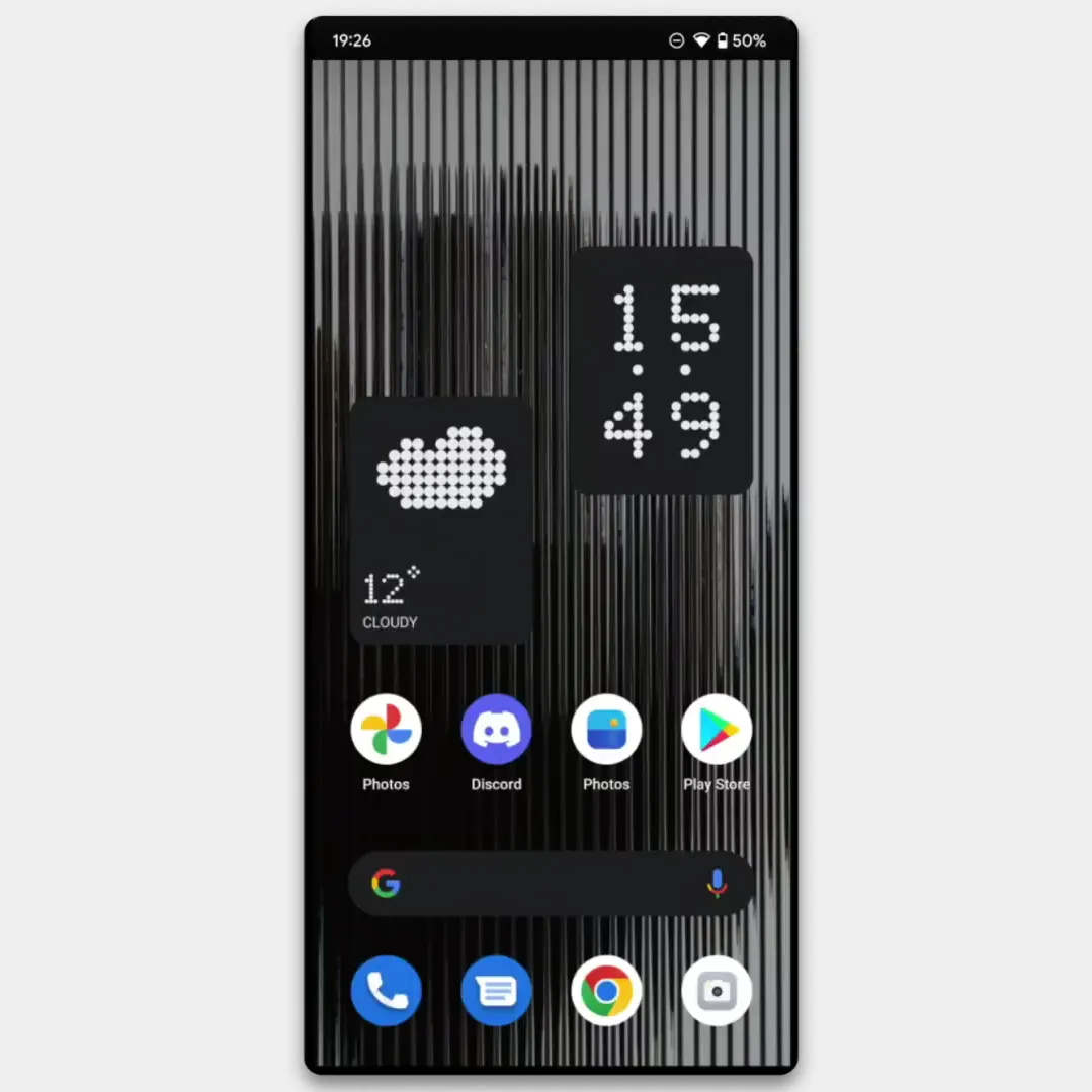 A screenshot of the Nothing Launcher (Beta). Source: [[https://www.youtube.com/watch|Nothing via YouTube]]